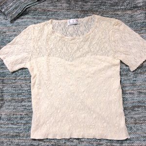 size S/M Fancy Lace T Shirt, by LIA LA Exchange.
